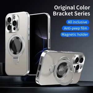 Warrenty Obsidian Black Ceramic Glass PC backplate with metal framer iP16/14/13/12 with Privacy Film & Three-Layer Lens Protection Black Smartphone Ceramic Protection Protective Cellphone Shockproof Screen Protector Protector Tempered