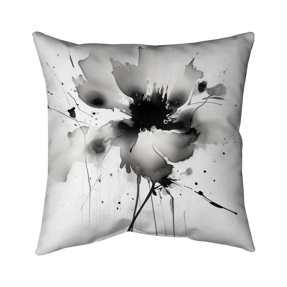 212 MAIN 16x16 in. Poly Twill Nature-Inspired Minimalist Abstract Flower Printed Pillow - Machine Washable Decorative Throw Cushion, Bedroom Accent Soft Furnishing for Home Decor, Decorative Cushions