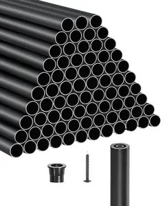 101-Pack 36-Inch Aluminum Stair Balusters Spindles With Screws And Rail Caps For Indoor Stair Railing System, Metal Staircase Spindle Kit, Durable Rust-Resistant Tubular Balusters, Easy Assembly And Installation