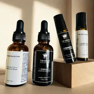 Luxe Aromatherapy Collection Peace, Focus, Strength, and Energize Essential Oil Blend Dropper and Roller