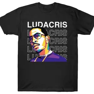 American Rapper Ludacris WPAP T Shirt, Pop Art Portrait Graphic Tee Unisex Streetwear Style, Soft Cotton Fabric, Modern Hip Hop Casual Wear, Music Fan Gift