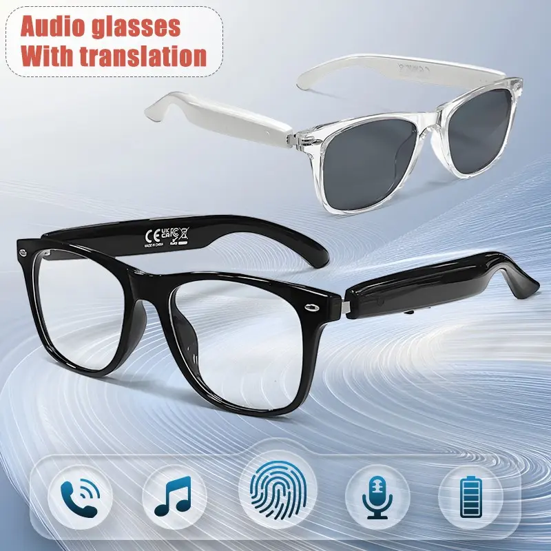 Koipsse Wearable Smart glasses, Touch Control Glasses, translation headphones TWS wireless HIFI sound quality BT5.4 unisex dual touch rechargeable long battery life make phone calls sunglasses play music Multifunctional Audio Sunglasses