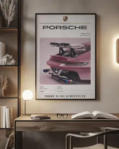 Porsche 911 GT3 RS Poster – Detailed Car Illustration Print, Room Poster, Kids Room Decor