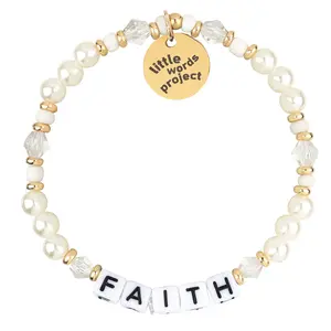 Letter Bracelet Round Engraved Pendant Gold Beads Acrylic Letter Rhombus Crystal Beads 6mm Pearl Letter Bracelet
