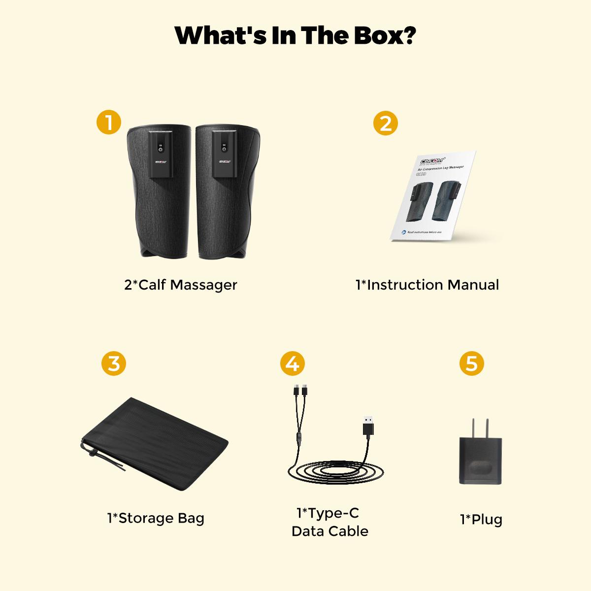 CINCOM Cordless Calf Massager Wireless Leg Compression Massager for Improved Circulation & Muscle Relaxation, Portable Daily Recovery Device Easy to Use Leg Spa Machine