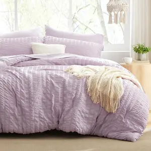 Seersucker Light Green Queen Comforter 7, Queen a Bag, with Comforter, Flat Sheet, Sheet, Pillowcase and Pillow Sham