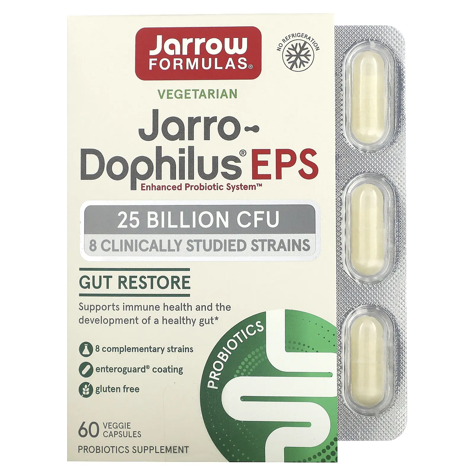 Jarrow Formulas Jarro-Dophilus® EPS, 25 Billion CFU, 60 Veggie Capsules