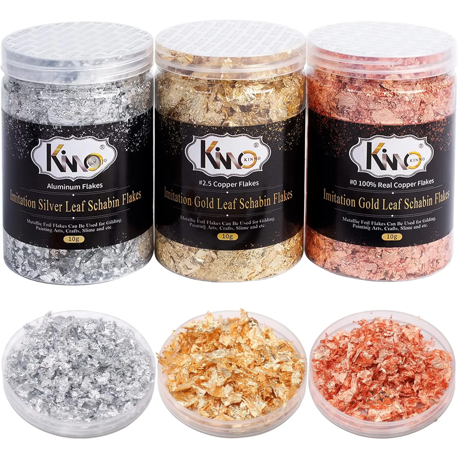 Foil Flakes for , 30g  Leaf Flakes for  Art, Painting, Crafts, Slime and   Making (10g / Bottle)