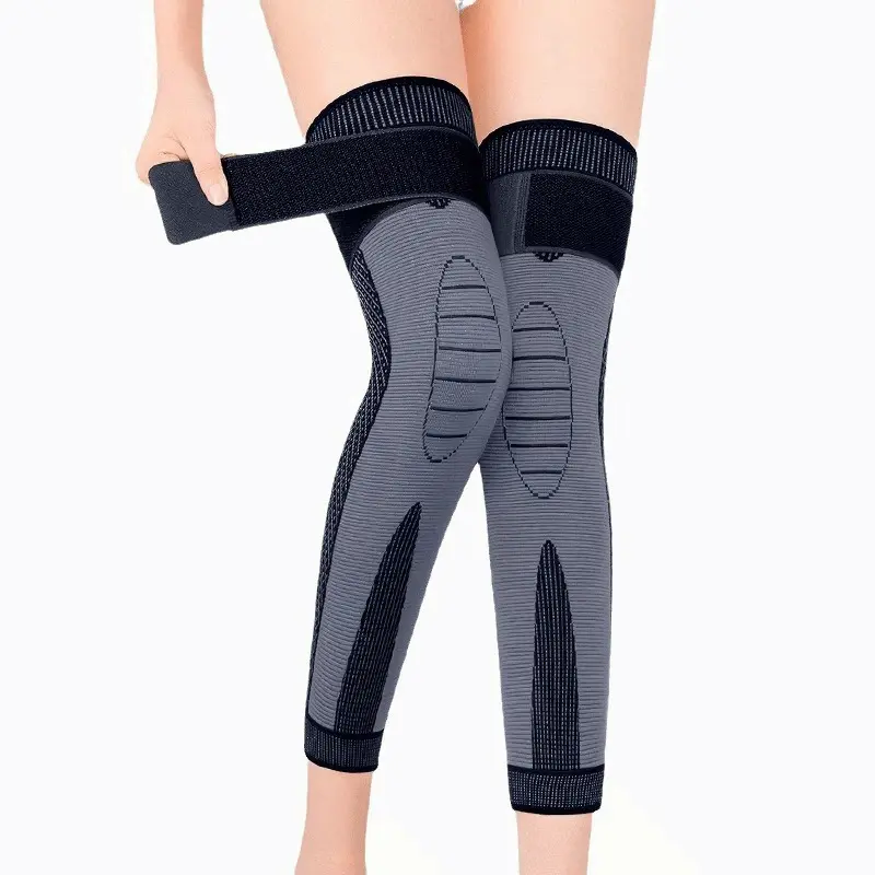 Unisex Thick Thermal Knee Sleeves with Elastic Adjustable Straps - Stretchy Breathable Non-Slip Fabric, Flexible Compression, Self-Heating 1-Size Protective Gear for Warmth, Arthritis Relief, Cycling, Fitness, Stretchy Fabric, Outdoor Activities