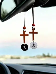 Bible Verse Car Rearview Hanging Cross Ornament, Car Rearview Mirror Cross Pendant, Christian Accessories, Car Hanging Decoration