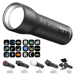 SmallRig RF 05B Portable LED Photography Flashlight 1900K-8000K, 2600mAh 5W-8W Zoom Video Light with Gobos Film Slides Filters Barndoor Spotlight Snoot Diffuser for Content Creators, IP65 Rating -6137