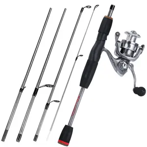 Sougayilang  Fishing  set,  Glass Fiber Spinning Rod and Light Weight Ultra Smooth Powerful Fishing  for Saltwater and Freshwater