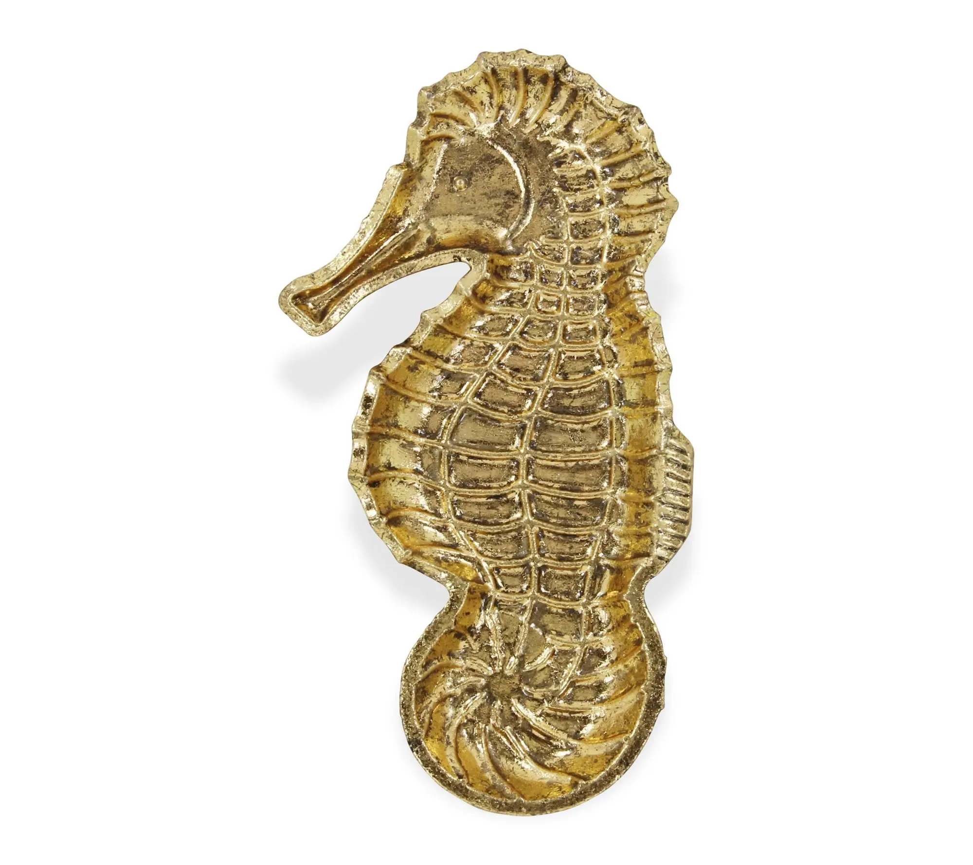 HomeRoots 10" Gold Sea Horse Cast Iron Vanity Tray HomeRoots 10" Gold Sea Horse Cast Iron Vanity Tray