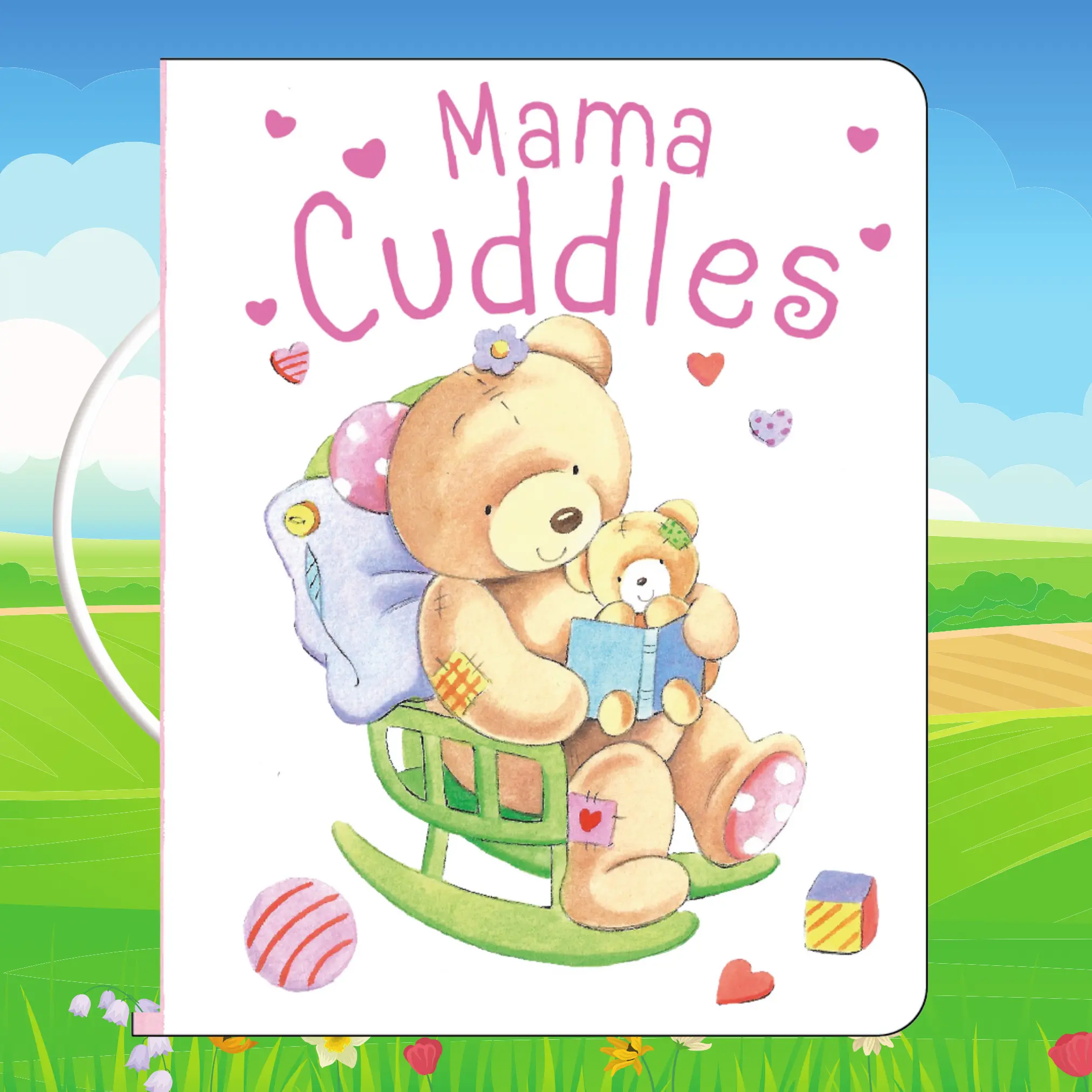Playful Cuddles Handle Durable Board Book - Gentle Rhymes, Easy Carrying, Toddler Learning Book, Baby Showers Gift, Mother’s Day Present