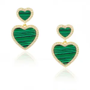 Wrangler Western Heart Earring for Women Daily Use with Pink Mother of Pearl and Gold Plated Border Perfect for Gift Versatile Stylish Accessory