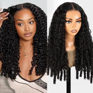 Burmese Curly Glueless Wigs Human Hair Pre Plucked Pre Cut 200% Density Drawstring Wig Human Hair 13x6 HD Lace Wear and Go Glueless Wig for Women Natural Color 32 Inch