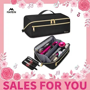 Mancro Hair Styling Tools Travel Case Designed for Shark Flexstyle, Full-access Heated Styling Tool Holder with Detachable Heat-proof Pad, Hair Styling Accessories Compartment for Flat Irons and Curling Wands.