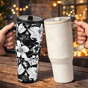 40oz Floral Insulated Cup, Dual Layer Vacuum Leak-Proof, Keeps Warm 12 Hours Cold 24 Hours, Large Capacity, Unisex Daily Use