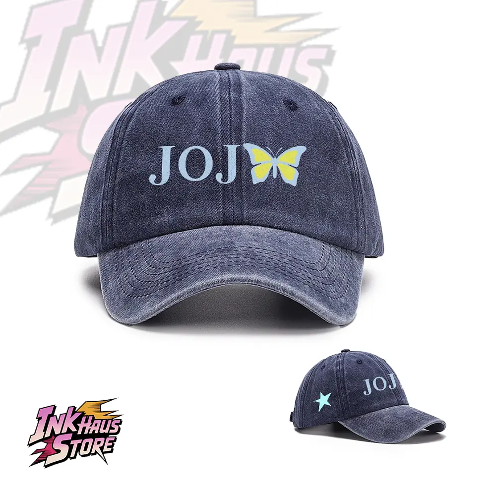 JJBA butterfly acid wash hat ,Stone Ocean Jolyne Cujoh Cotton baseball cap,anime fashion streetwear