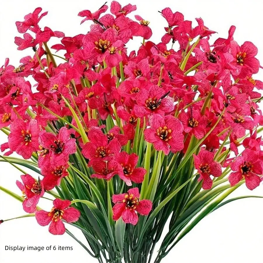 Artificial Flower, Lifelike Artificial Flower, Decorative Faux Flower, 6 Counts  Spring Grass Flower, Modern Fake Flower for Home Dormitory Office School Party Decor, Artificial Flowers Bouquet