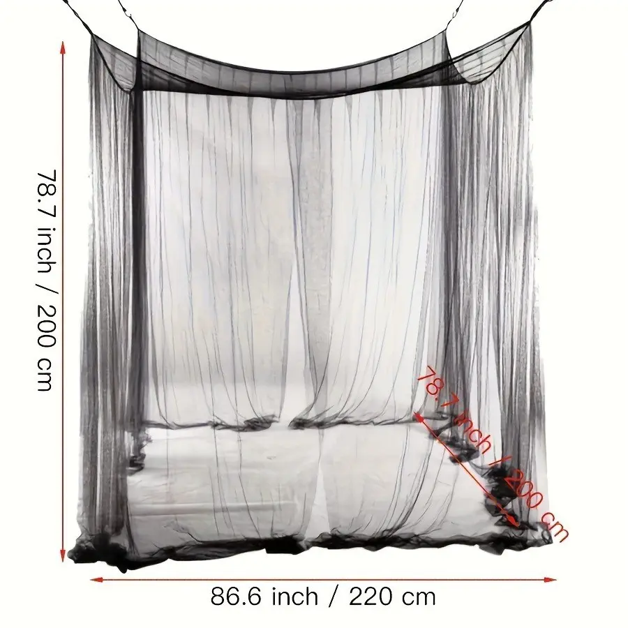 1 Piece Oversized Hanging Camping Mosquito Net, Mosquito Proof Mesh, 15 Mesh Fine Netting Square Curtain, 86.61×86.61 Inch Portable Breathable Mesh Canopy, Easy Installation, Universal for Bunk Bed, Outdoor Camping & Travel, Mosquito Net Tent