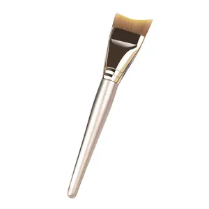 An ultra-thin crescent-shaped foundation brush with fine edges for precise application, lightweight and powder-saving design, seamlessly blends into the nose and lips area, a makeup tool for women and girls