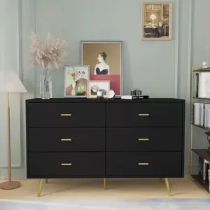 6 Drawer Dresser for Bedroom Wood Storage Cabinet Chest of Drawer Organizer