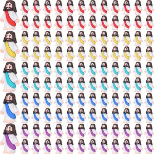 200 Pack Mini Jesus Figurines Bulk Tiny Jesus Figures Pocket Rubber Toys to Hide and Seek Christ Savior Religious Party Favors for Easter Church