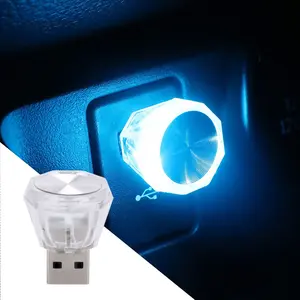 Mini USB light diamond shaped LED lighting neon indoor reading light portable car neon atmosphere light accessories