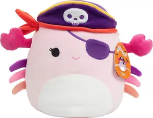 Squishmallows Original 10-Inch Cailey The Pirate Crab - Official Jazwares Plush - Collectible Soft & Squishy Crab Stuffed Animal Toy - Add to Your Squad - Gift for Kids, Girls & Boys