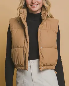 Cropped Puffer Vest w/ Pockets