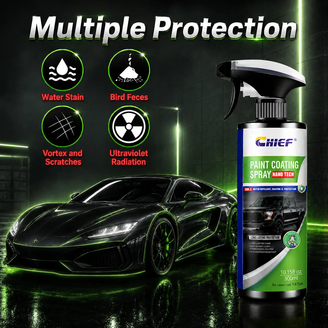 CHIEF 4-in-1 Paint Coating Spray | Multi-Protection Polish Agent for Cars, Trucks & RVs#paint edger #car detailing products #ceramic coating#cerakote#cars accessories#car essentials#car toolscar decoration#car cleaning kit#car stuff#Car Maintenance