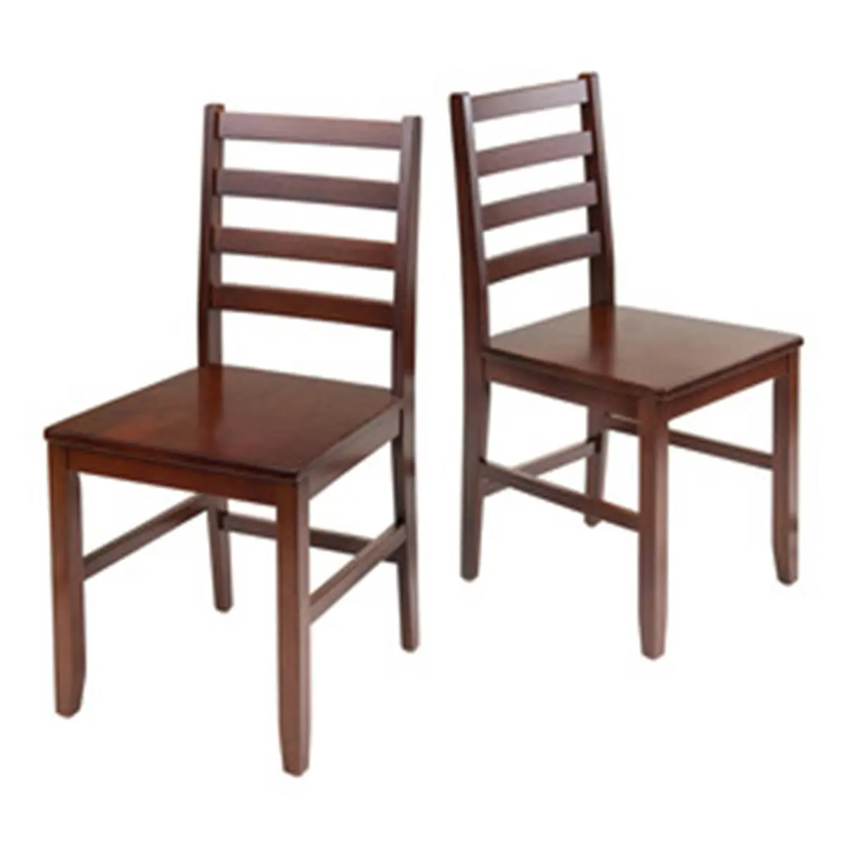 Hamilton Classic Ladder Back Dining Chairs - 2-Pc Highback Durable Furniture Set, 16.46d x 16.54w in, 220 lbs Capacity, Assembly Required, Sturdy Wood Side Chair for Commercial Use
