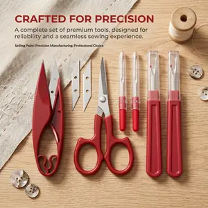 Sewing Seam Ripper Tool Kit, Stitch Remover & Thread Cutter Set with 2 Large + 2 Small Seam Rippers, Thread Snips & 5” Precision Scissors, Sharp Sewing Repair Tools for DIY, Embroidery & Travel Repairs