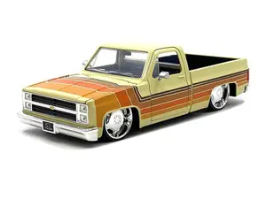 1985 Chevrolet C10 Pickup w/ Lowenhart Wheels – Beige (Just Trucks) Diecast 1:24 Scale Model - Jada 35859