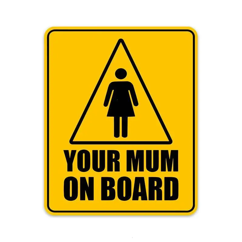 Your Mum On Board Vinyl Sticker, Funny Baby On Board Parody Decal, Crude Joke Bumper Sticker, Car Truck Window Decal