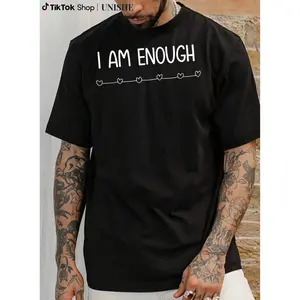 Soft and Inspirational 'I am Enough' Shirt for Men Made of Cotton