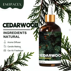 100ML Cedarwood Essential Oils, Plant-Based Aromatherapy Diffuser, Home Decor & Office Supplies, DIY Soap/candle/bath, Car Air Freshener