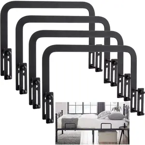 4 Pack Mattress Slide Stopper, Non-Slip Metal Mattress Gripper Retainer Bar, Mattress Holder Gripper for Bed Frame to Prevent Sliding, Mattress Holder for Metal Bed Frame