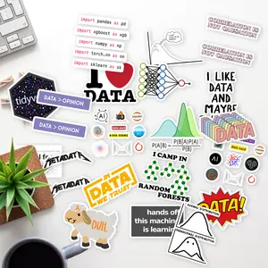 Stickers 20 Pcs Per Pack Data Laptop Science Aesthetic Vinyl Colorful Waterproof Bumper Car Luggage Bike Water Bottle Skateboard Guitar