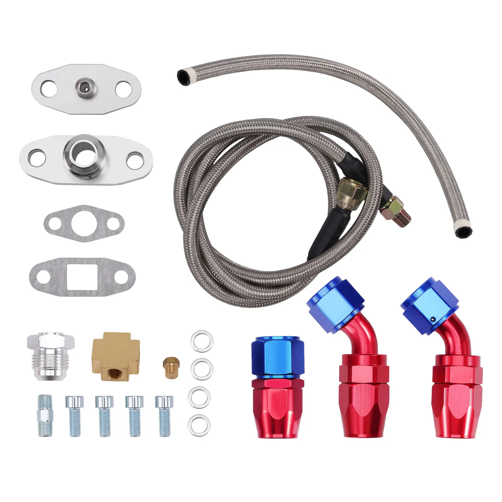 Universal Turbo Oil Line Kits Feed Return Drain Line T3 T4 T70 T66 T25