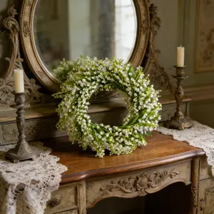 Elegant Bellflower Wreath, Stacked Bells with Leaves, Simple Style Suitable for All Seasons, Perfect for Porch and Entrance Decor, Home Ornament