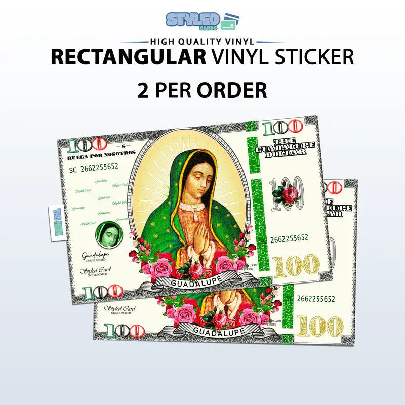 100 usa Guadalupe rectangular vinyl sticker