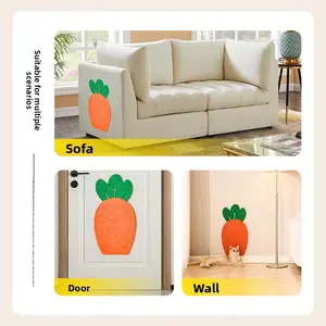 Cute Cat Scratching Mat and Post Carrot Wall Cat Scratcher for Indoor Cat Scratch Pads-Anti Scratch Furniture Protector-Self Adhesive for Couch,Door,Sofa,Wall-Funny Cat Lover Gifts Christmas