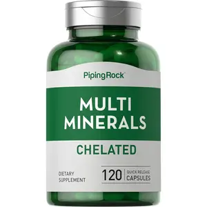 Piping Rock Mega Multi Mineral Chelated Supplement | 120 Capsules | Iron Free | Non-GMO, Gluten Free