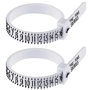 2-Pack Ring Sizer Measure Tool Gauge Plastic Finger Sizing Finder Reusable 1-17