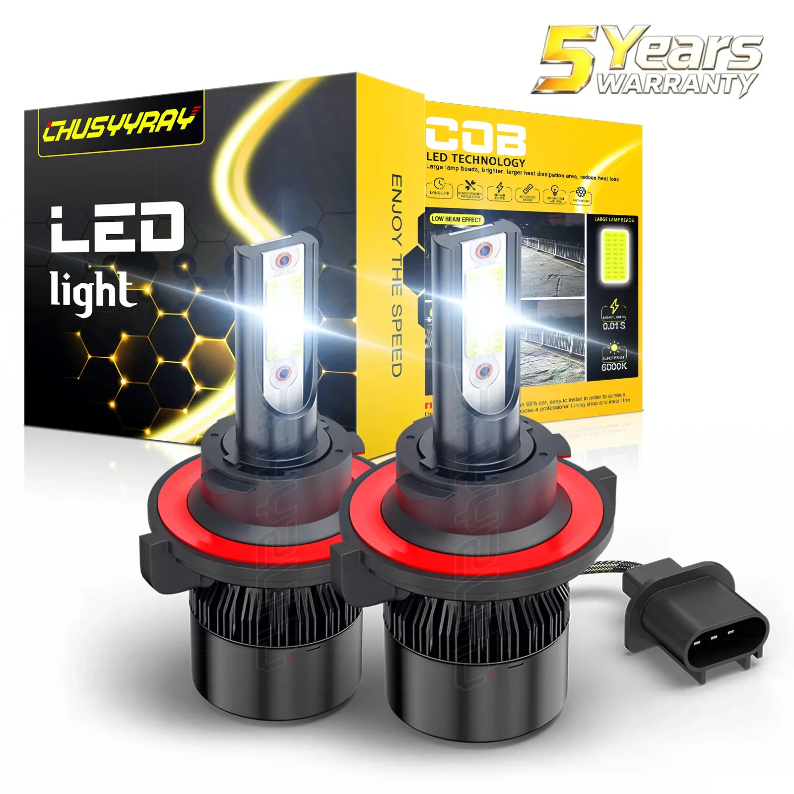 Cars Accessories H13 LED Headlight Bulbs for Dodge Ram 1500 2500 3500 2006 2007 2008 2009 2010 2011 2012 High Low Beam Kit Super Bright Led