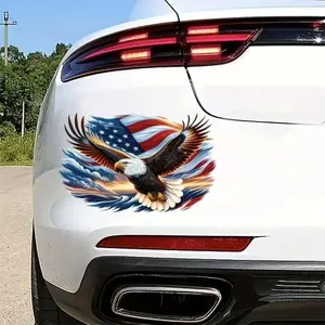 Eagle & American Flag Pattern Car Sticker, Durable PVC Car Decal, Car Truck Decal, Universal Car Exterior Decoration Accessories for Car Bumper, Laptop, Water Bottle