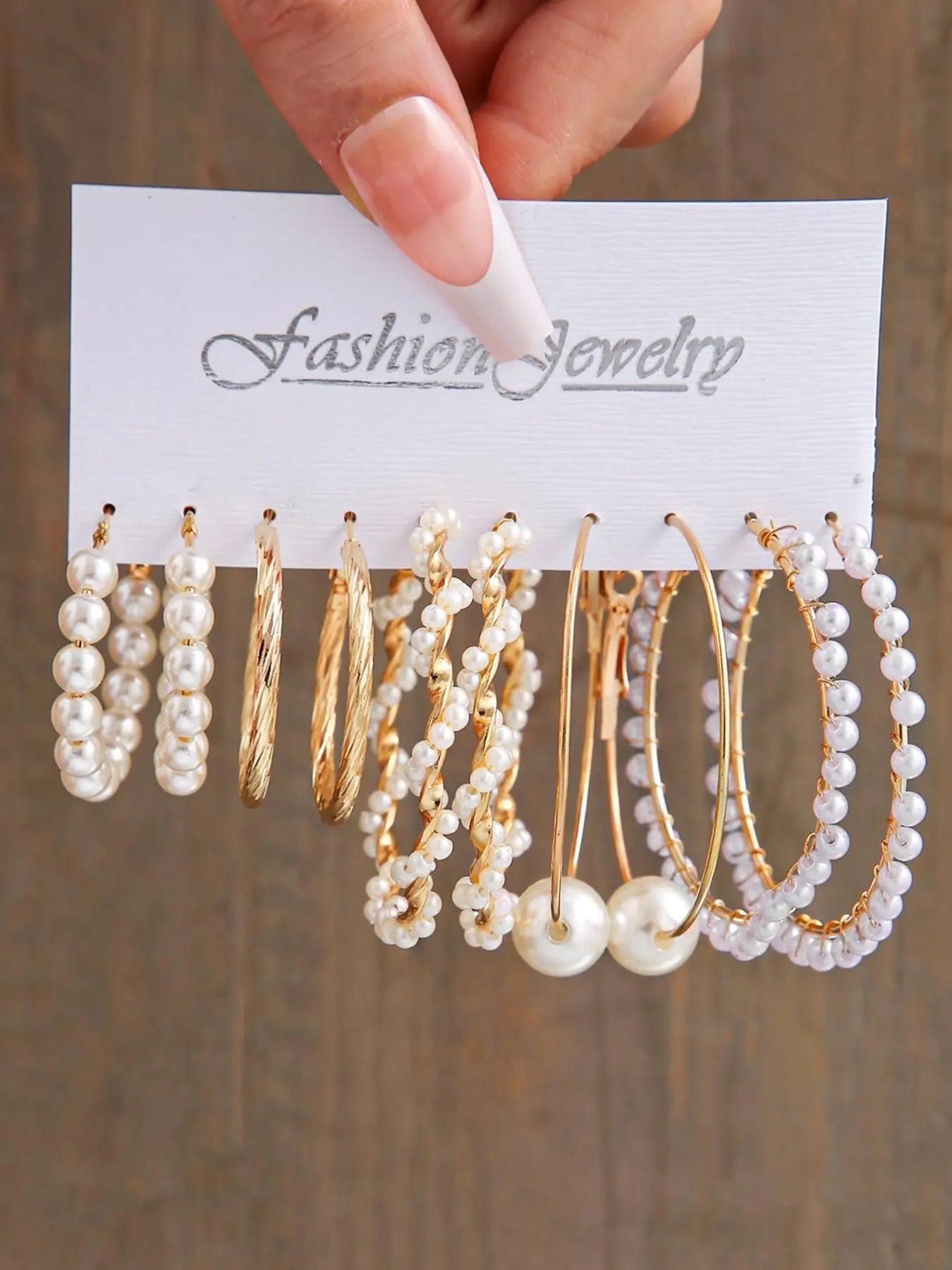Faux Pearl Twist Design Hoop Earrings, Elegant Trendy Bridesmaid Jewelry for Women, Stylish Hoop Earring Set for Party & Daily Wear