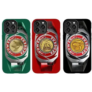 Retro Colorful Power Morpher Phone Case with Iconic All Rangers Dino Coin Themed Phone Case Premium Matte Texture, Protection, Shockproof, Anti-Drop, Anti-Fingerprint For IPhone 17-12, Pro Max, Pro Plus, and Samsung S25-22 Protection Safety